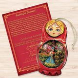 Adornos de madera Matreshka de flores escarlatas de G. DeBrekht - Decoración navideña de Papá Noel y muñeco de nieve - 8115103
