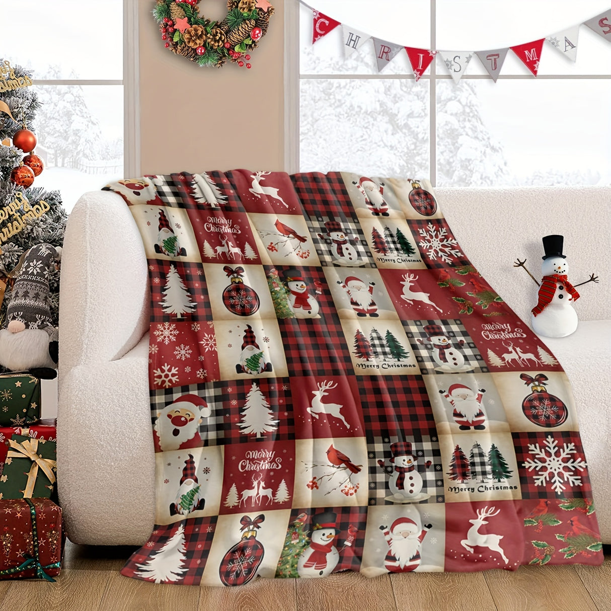 1 manta de franela acogedora con estampado de dibujos animados: suave, cálida y versátil para sofá, oficina, cama, camping y viajes. Un regalo multiusos perfecto para todas las estaciones.