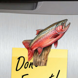 Juego de 6 imanes decorativos de madera "Wild Salmon Tales" de G. Debrekht - Decoración costera con fauna - 8090109G-S6