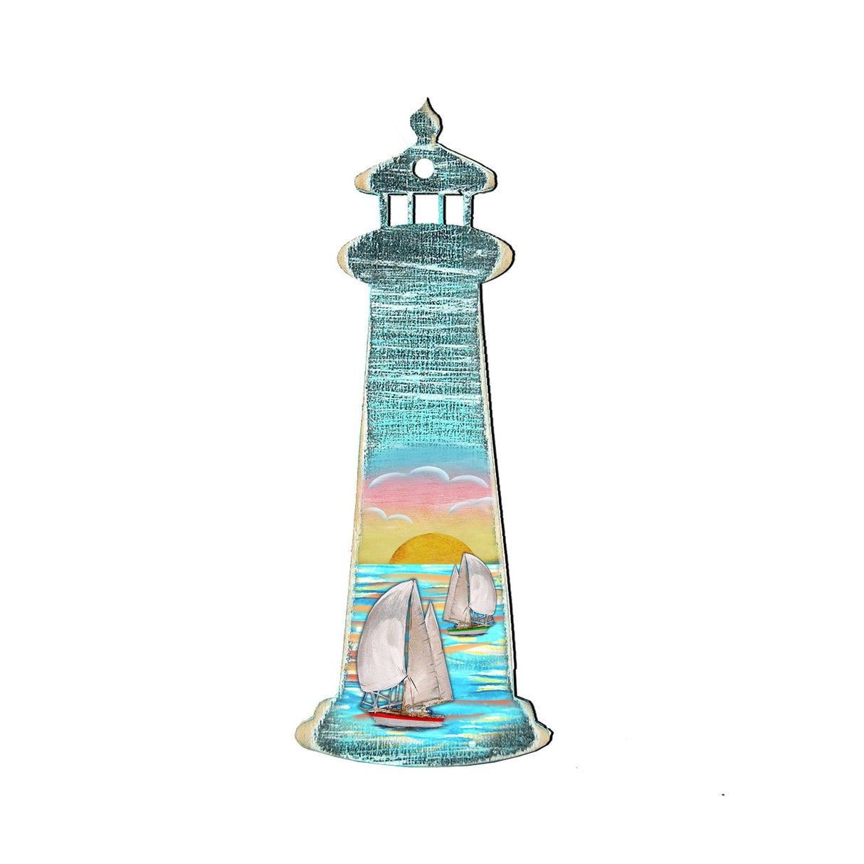 Lighthouse Sailboat Coastal Door Decor by G. DeBrekht - Coastal Holiday Decor - 8198526-2H