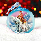 Arctic Adventurer Lg Glass Ornament by G.Debrekht - Christmas Santa Snowman Decor - 73966
