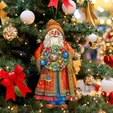 Adornos de madera de la Corona de la Alegría de Papá Noel de G. Debrekht - Decoración navideña de Papá Noel y muñeco de nieve - 8691402