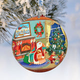 Christmas Eve Ball Glass Ornament Limited Edition by G. DeBrekht - Christmas Santa Snowman Decor - 73846