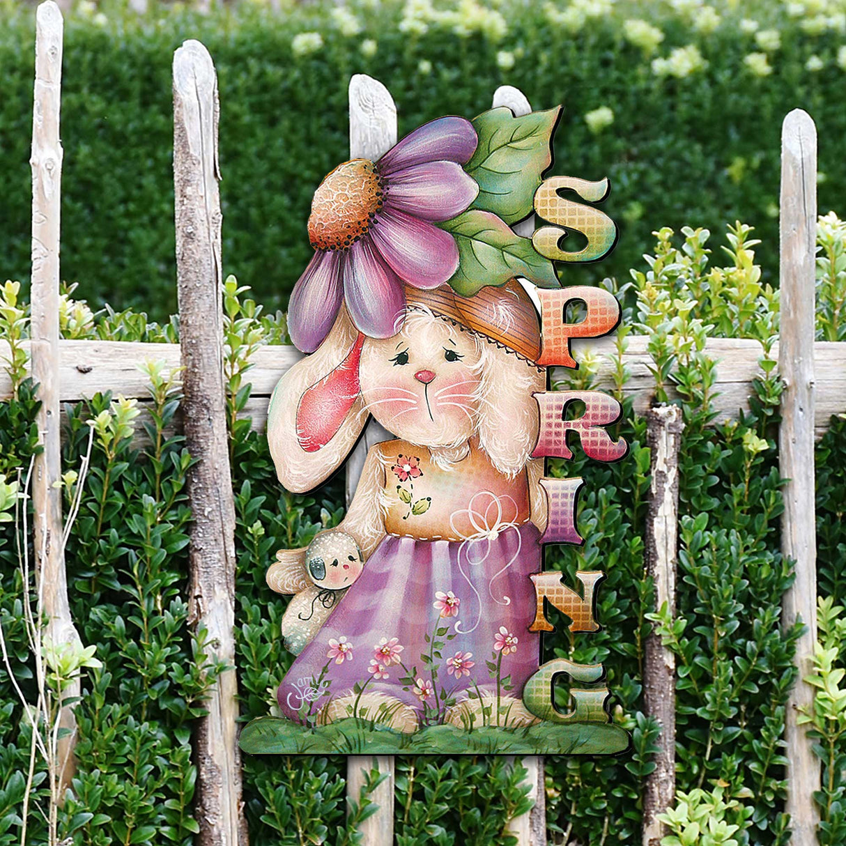Bunny Decorative Easter Door Decor by Jamie Mills-Price - Easter Spring Decor - 8457604H