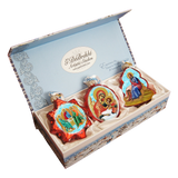 Juego de 3 adornos de vidrio de mercurio para la Natividad de G. DeBrekht - Decoración navideña para la Natividad - 770101S3