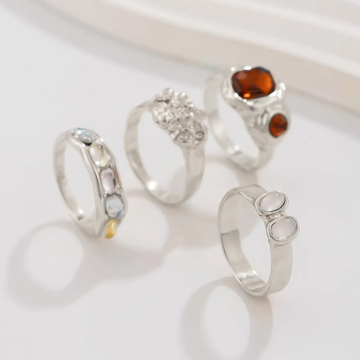 Geometric Diamond Gemstone Ring Suit Women - Lootquake