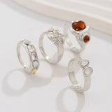 Geometric Diamond Gemstone Ring Suit Women - Lootquake