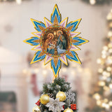 Orthodox Nativity Star Tree Topper Wooden Decor by G. Debrekht - Nativity Holiday Decor - 89504