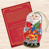 Bolsa de regalo con adornos de madera para muñeco de Papá Noel de G. DeBrekht - Decoración navideña de muñeco de nieve de Papá Noel - 8110715