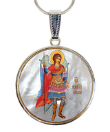 Collar de San Miguel Arcángel con Madreperla bañada en plata - 43022