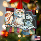 Dinner N Movie Cat Wooden Ornaments by Laura Seeley - Pets Dog and Cats Decor - 8512069-LS