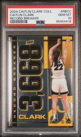 Graded 2024 Panini Caitlin Clark Collection Caitlin Clark #RBCC Record Breaker Rookie RC Basketball Card PSA 10 Gem Mint