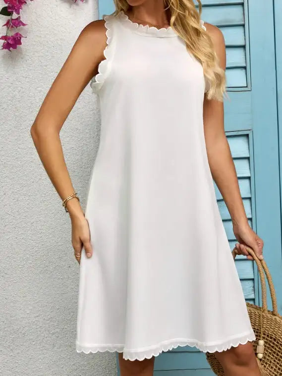 Ladies' Lace Neckline Off Shoulder Fashionable Dress - Lootquake