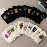 3/6/8/10/12 paires de chaussettes mi-longues avec graffitis et peinture au pistolet pour une mode, un confort et une durabilité personnalisés