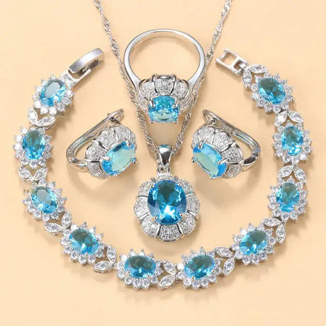 Earrings Necklace And Ring For Women 4 PCs Set - Lootquake