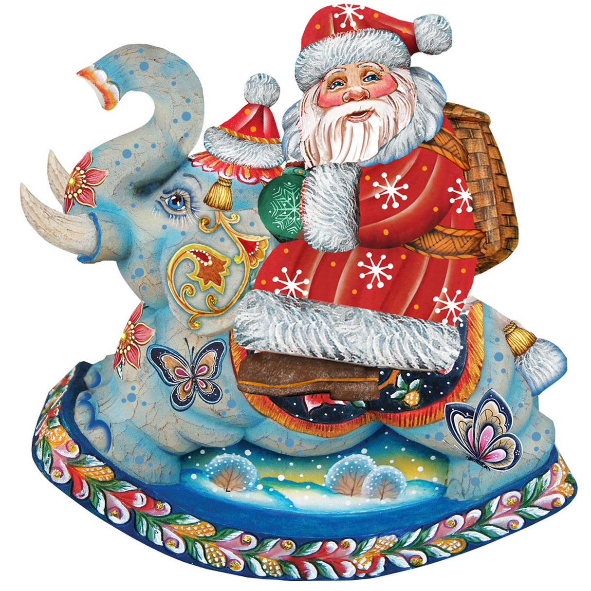 Decoración navideña para puerta con Papá Noel y elefante de G. DeBrekht - Decoración navideña con Papá Noel y muñeco de nieve - 8111380H