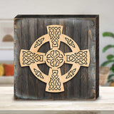 Celtic Wheel Cross Art Wooden Wall Art by Celtic Art - Celtic Decor - 953161B