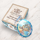 Adornos navideños de cristal - Adornos de cristal con forma de tortuga de G. Debrekht - Decoración navideña costera - 777396