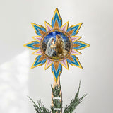 Estrella de Gloria a Dios para la punta del árbol, decoración de madera de D. Gelsinger - Decoración navideña - 89517-DG