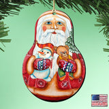Santa Doll Christmas Wooden Ornaments by G. DeBrekht - Christmas Santa Snowman Decor - 8115011