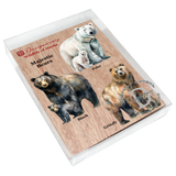 Juego de 3 adornos de madera de osos de Alaska de G. Debrekht - Decoración navideña con temática de vida silvestre - 8091320S3