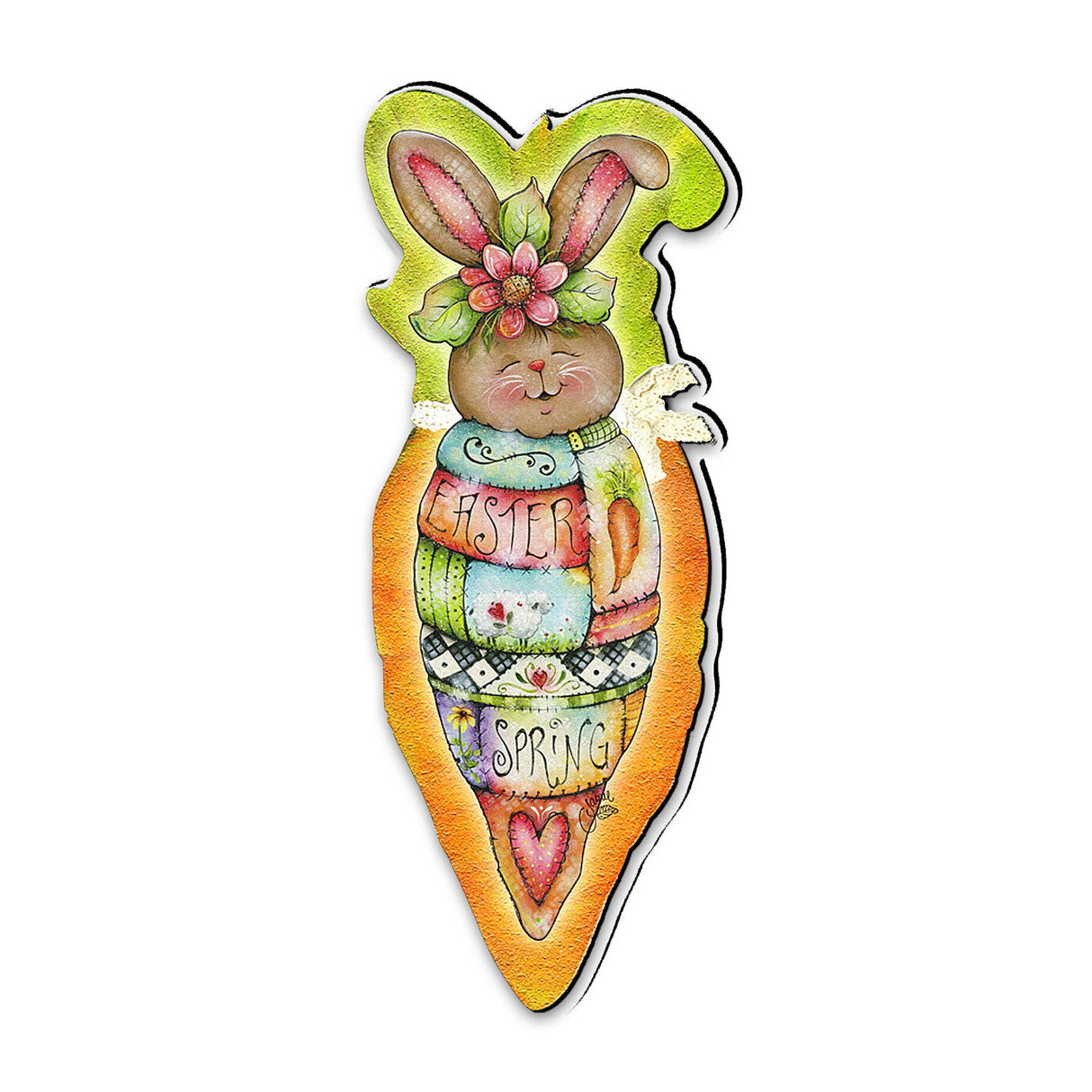 Carrot Bunny Easter Door Decor by Jamie Mills-Price - Easter Spring Decor - 8457609H