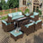 Swivel Glider Patio Furniture Set with Fire Pit-0