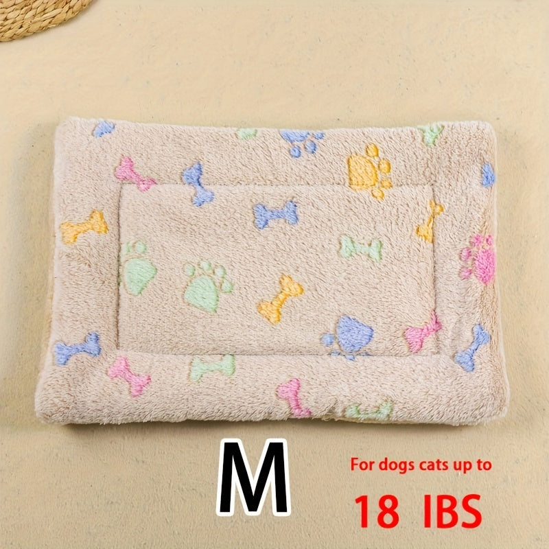 Manta rectangular para mascotas, resistente a la suciedad y para todas las estaciones - Cómoda cama con estampado de pata de perro y corazón (1 unidad)