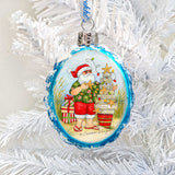 Santa with Christmas Tree Mercury Glass Ornaments by Susan Winget - Christmas Decor - 776039-SW