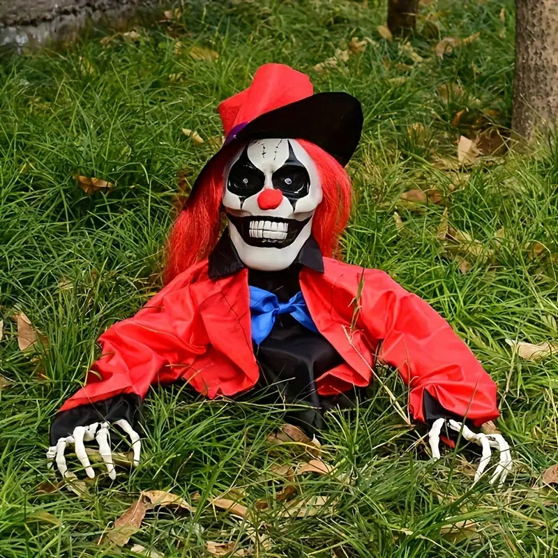 1pc Scary Clown Ground Stake – Red Clown