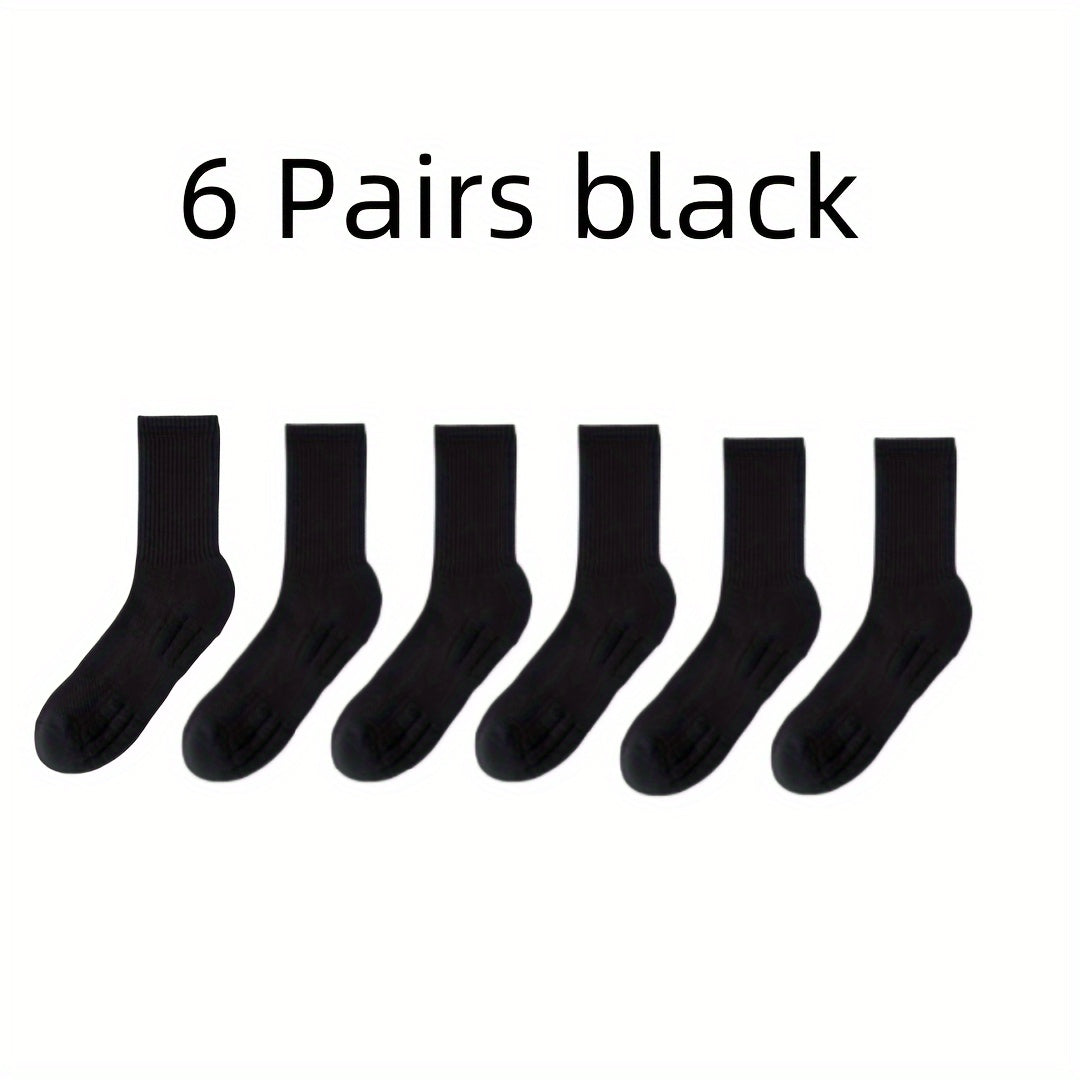 1/6 pares de calcetines deportivos de entrenamiento acolchados unisex, transpirables y absorbentes de humedad para mujer