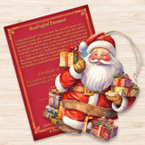 Merry Delivery Santa with Gifts Wooden Ornaments by G. Debrekht Christmas Santa Snowman Decor - 8611080-2