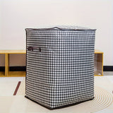2pcs/5pcs Extra Large Capacity Stylish Houndstooth Storage Boxes - Durable, Space-Saving Closet Organizers with Handles for Easy Clothes, Blanket Storage and Organization at Home and Office