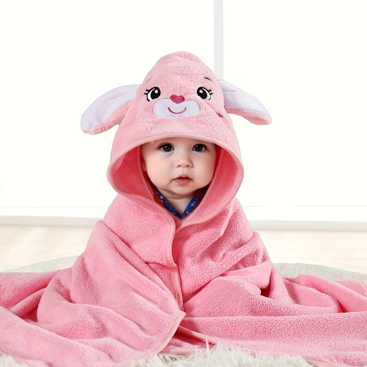Albornoz con capucha para bebé niño, manta de baño, cochecito de bebé, bonita prenda exterior usable para múltiples usos.