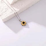 Silver Sunflower Projection Necklace for Women, S925 - Lootquake