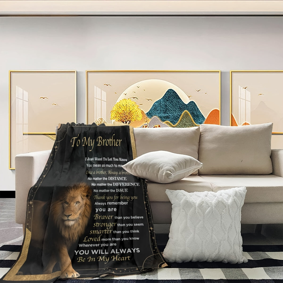Manta de franela suave y versátil: regalo perfecto para tu hermano. Manta acogedora para la siesta en cualquier estación, ideal para sofá, cama, oficina y viajes. Color negro.