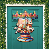 Carousel Bunny Holiday Door Decor by G. Debrekht - Christmas Decor - 8611084H