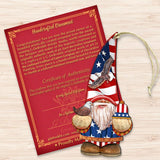 Adornos de madera de gnomos enanos americanos de G. DeBrekht - Decoración navideña americana - 8611015