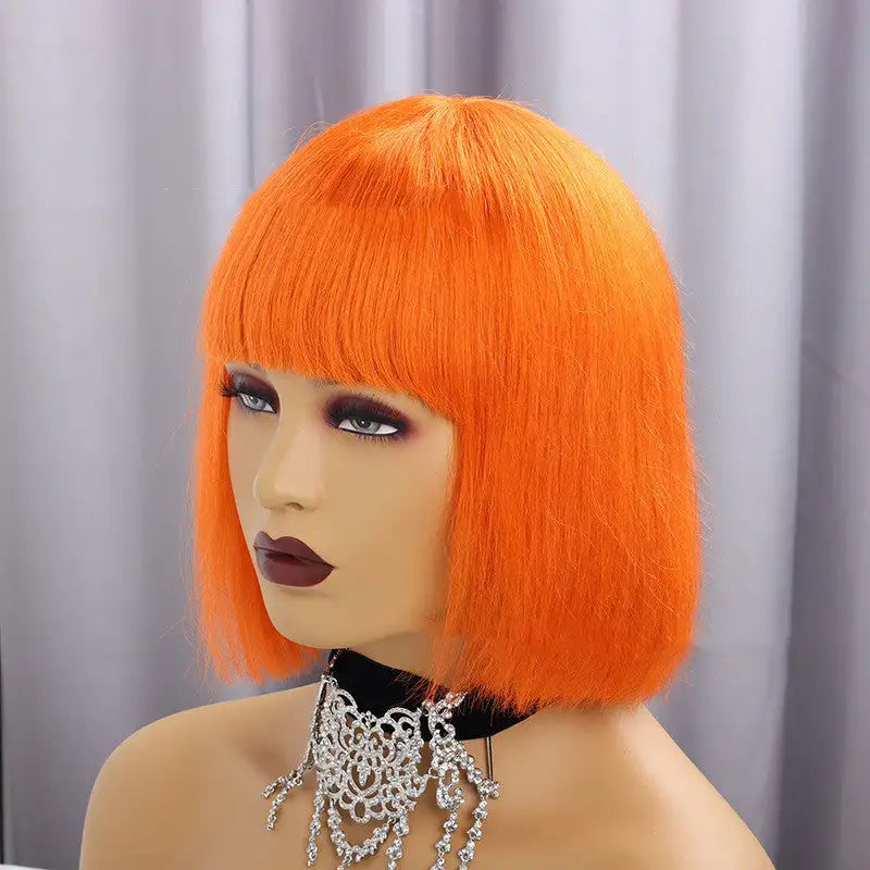 Real Hair Color Full Mechanism Full Bangs Headgear - Lootquake