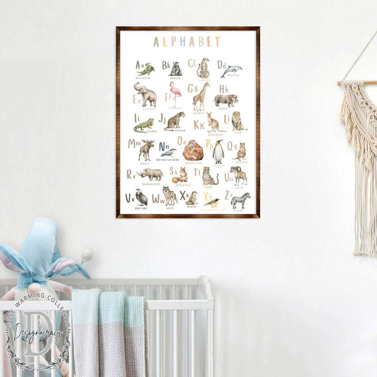 Animal Alphabet Art - Wooden Educational Art - Wall Decor - Homeschool Decor - Classroom Decor - Playroom Decor - Nursery Wall Art - Art For Kids - 310211