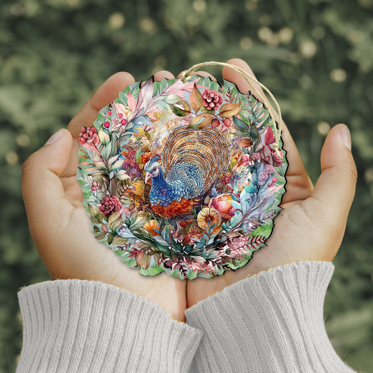 Adornos de madera con forma de corona de pavo para Acción de Gracias, de G. Debrekht - 8611083