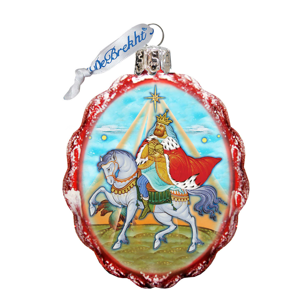 Melchior Three Kings Mercury Glass Ornament by G. DeBrekht - Nativity Holiday Decor - 772015