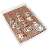 Snowman Decorative Wooden Clip-on Ornaments Set of 6 by G. Debrekht - Christmas Decor - 8090023C-S6
