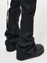 High Street RO Wind Coating Brush Glue Slightly Flared Mop Jeans - Lootquake