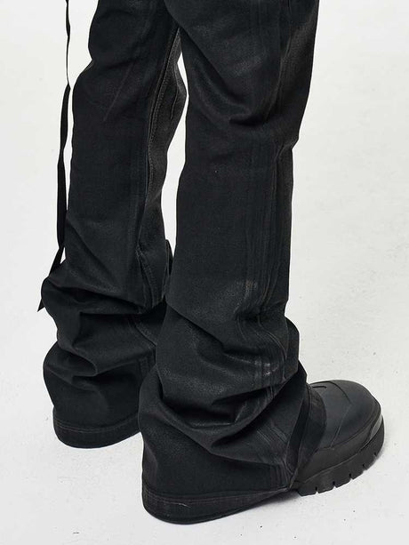 High Street RO Wind Coating Brush Glue Slightly Flared Mop Jeans - Lootquake