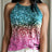 Ladies' Sequined Off Shoulder Printed Fashionable Casual Camisole Vest - Lootquake