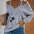 Women's V-neck Off Shoulder Printed Casual Clothing Shirt Long Sleeved Top - Lootquake