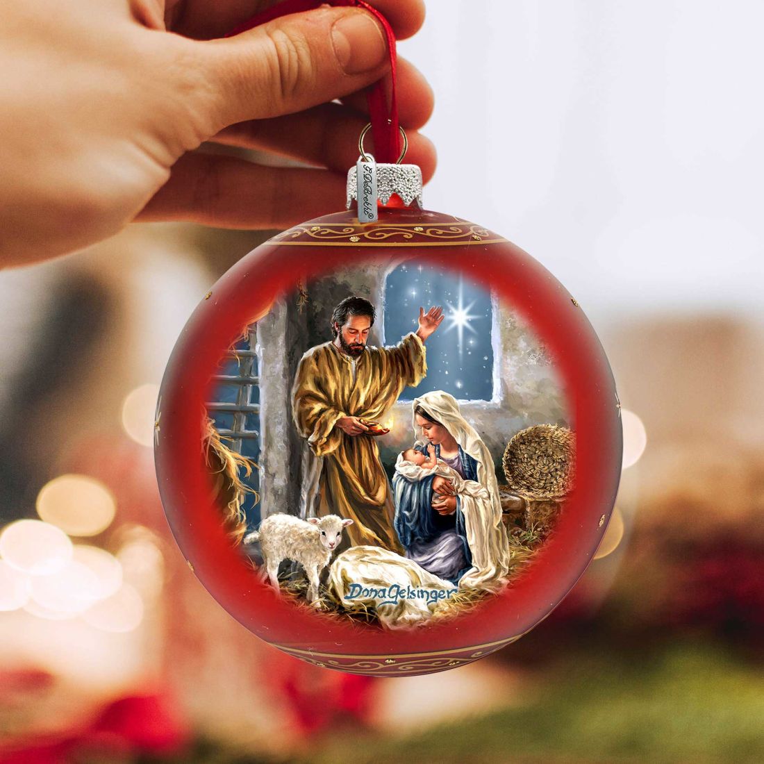 Adorno de cristal "El Cordero de Dios", edición limitada, de D. Gelsinger - Decoración de Pascua y Primavera - 73919-DG