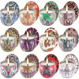 Set Of 12 Scented Candle Boxes (aroma: Rose, Co Co, Freesia, Peppermint, Lavender, Gardenia, Tuberose, Camellia, Wild Bluebell, Vanilla, Violet, Lemon) with Random Jar Colors, Candles for Relax, Relaxation, Bathing, Yoga, And