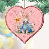 Easter Bunny Heart Wooden Ornaments by G. DeBrekht Easter Spring Decor - 8652780